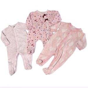 GAP Pink and White Kids Footies Set- 0-3 month